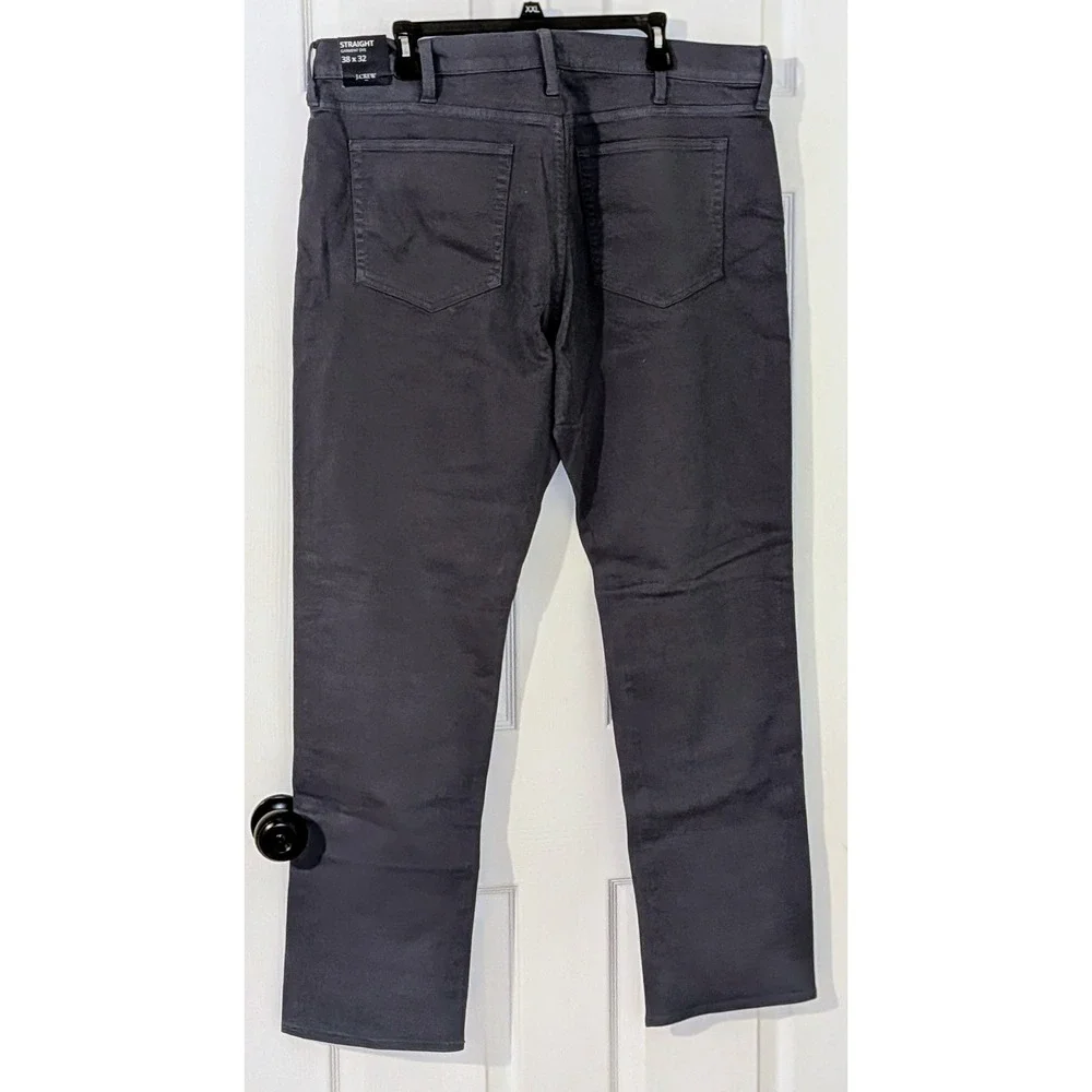 J. Crew Flex Garment Dyed Straight Chinos Pants Mens 38x32 Gray Blue NWT‎ $138